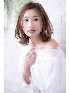 ヘアーアートシフォン 川口東口店(hair art chiffon) ピンクブラウンorグレーベージュの切りっぱなしボブ美髪ヘア