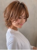 デジタルパーマミニウルフテラコッタくすみブルー20代30代40代