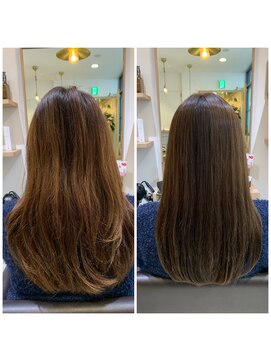 プリマ アンジュ 中目黒店(PRIMA ange) ３０代女性髪質改善酸性ストレートbeforeとafter【中目黒】