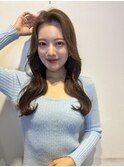 韓国前髪顔周りロング×デザインカラー[心斎橋/髪質改善]