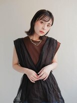 ムク 甲府(muku.)&nbsp;ミディアムヘア/斜めバング/グレージュカラー/甲府駅