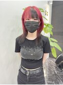韓国風《レッドブラック》ハイトーン/ケアブリーチ/ダブルカラー