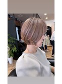 白髪ぼかし脱白髪染め似合わせショートボブ40代50代60代♪