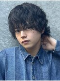 メンズヘアニュアンスパーマナチュラルマッシュフェザーパーマ