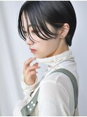シースルーショート/ショートボブ/黒髪ショート