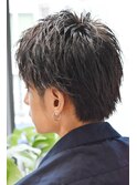 セミウェットサイドパートショートクラウドマッシュ