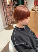ツヤ感オレンジブラウン×コンパクトショート