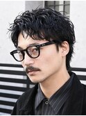 調布ルーズショートフェザーショートメンズパーマツイスパ短髪