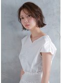 抜け感のある切りっ放し外ハネボブ