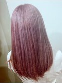ラベンダーピンクベージュカラー／セミロング