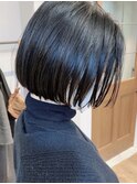 黒髪/透明感ボブ/ミニボブ／アッシュブラウン［日比谷］