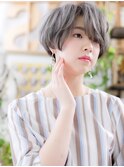 外国人風グレイアッシュくせ毛風ミニボブh2戸田公園10代20代30代