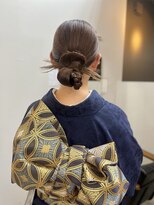 結婚式着物に似合うシニヨンヘアセット