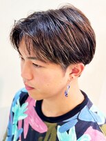 インタークロス&nbsp;20代30代ハイライトセンターパートアッシュブラウンダブルカラー