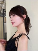 サイドバング重め◎結んでも可愛いお顔周り