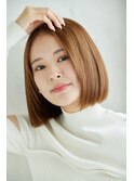大人可愛い/切りっぱなしボブ/前髪なし/ワンレン/20代/髪質改善