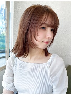 アフロートフクオカ(AFLOAT FUKUOKA) 【OPEN】小顔前髪あり後れ毛サイドバングメルティカラー