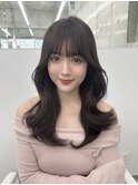韓国くびれヘア/グレージュカラー/透明感カラー/ロングレイヤー