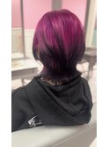 ハイトーン/デザインカラー/ピンクバイオレット/ウルフカット