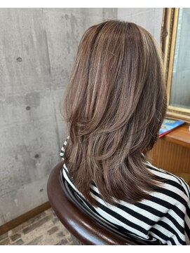 ヘアーサロン 6(hair salon) 育てる明るい白髪染め×ハイライト× フェイスレイヤー
