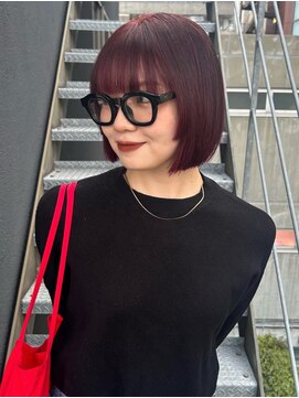 ナループロア ルームー(Nalu pu loa ROOMOO) タッセルカット/タッセルボブ/ワインレッド/暖色カラー