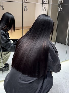 モルフ 富谷店(Morph) 髪質改善 美髪 縮毛矯正 ネイビー 韓国ブラック カチモリヘア