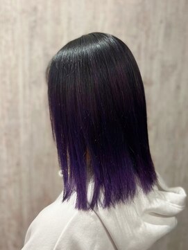 テトテ 門戸厄神店(tetote) 【tetote村山サロンスタイル】裾カラーパープル