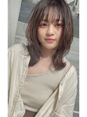 斜めバング/シルキーベージュ/ブラントカット[国分寺駅]