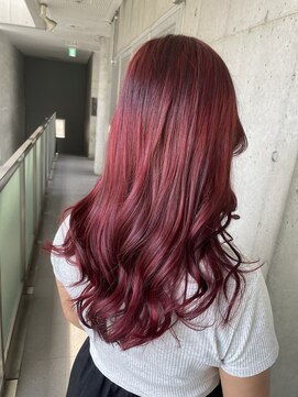 ガルボ ヘアー(garbo hair) ハイトーン ブリーチなしダブルカラー チェリーレッド