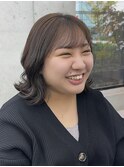 ◎美髪カールミディアムボブグレージュ似合わせ前髪