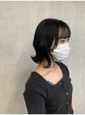 ブラックブルー　ブルーブラック　韓国風巻き　就活カラー