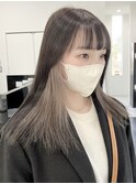 バレイヤージュコントラストハイライトインナーカラーボブ