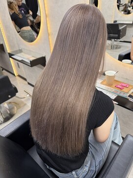 ルノン フィージュ(LUNON fieju) ハイライトカラーくびれヘアアプリコットオレンジ