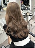 渋谷ブリーチカラーレイヤーカットヘーゼルベージュ韓国カラー