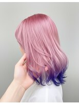 美容室 パペポ(PAPEPO) フラミンゴピンク×パープル ダブルカラー