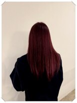 エクラヘアーズボウグループ(eclat hair’s BEAU group)&nbsp;艶感MAX！【似合わせカット】深みバーガンディVカットロング
