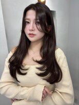 プリアバイポプルス 渋谷(pria by popls) ミディアムレイヤーハッシュカット顔周りレイヤーカット韓国ヘア