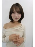 小顔ひし形 レイヤーカット 透明感カラー