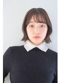 【Gallica】大人かわいい外ハネボブ/斜め前髪/薄めバング