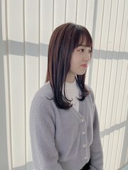 ワイドバング&ワンカール/ピンクブラウン/20代/30代