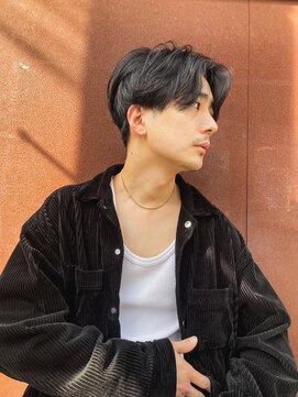 サロンドミルク 溝の口店(salon de MiLK) メンズセンターパートニュアンスパーマ【溝の口/武蔵溝ノ口】