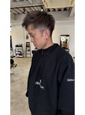 20代30代40代メンズアップバング清潔感爽やかブリーチカラー