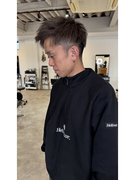 ナンバー(number+) 20代30代40代メンズアップバング清潔感爽やかブリーチカラー