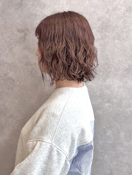 リズム バイ リンクス(Re:ism by Links) ピンクベージュ×ボブパーマ