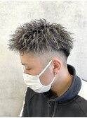 ツイストパーマ/ホワイトメッシュ/フェード