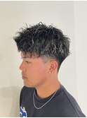 ツイストスパイラルパーマメンズメッシュ縦落ちスパラルルパーマ