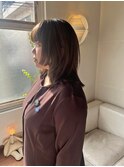 ミディアムレイヤーの顔周りカット/姫カットレイヤー/レイヤー