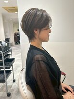アース 大曽根店(HAIR&MAKE EARTH) earthショートレイヤーボブミルクティー丸みショートボブ