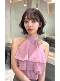 韓国くびれボブ×グレージュ