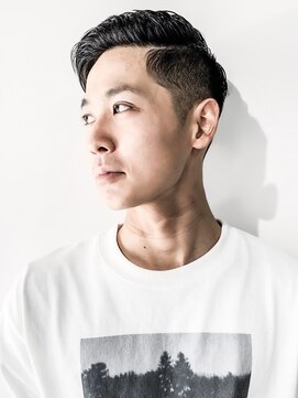 フジヤマ バーバー ショップ(FUJIYAMA BARBER SHOP) オールバック七三ツイストパーマコンマヘア